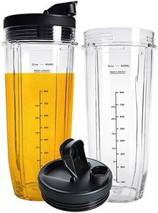 Nutri Ninja 32OZ Replacement Cups,QT 2Packs Nutri Ninja Replacement Cups with Sip & Seal Lids,950ML(32oz) Measuring Scale Cup Mug, FIT for Nutri Ninja Auto IQ Series Blenders