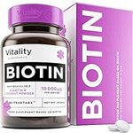 Biotin Complex 10,000mcg, Biotin Hair Growth Supplement w/Coconut Powder, Biotin Vitamins for Hair Growth & Loss, Nails and Skin - 180 Biotin Hair Growth Tablets for Women and Men