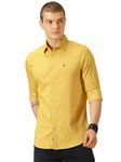 Thomas Scott Men's Button Down Collar Slim Fit Casual Shirt (Mustard, Large)