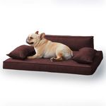 Urban Yogi Memory Foam Dog Bed - 1 Year Warranty - Orthopedic Dog Bed with Removable Washable Cover, Pet Bed, Cat Bed, Bed for Dog, Cat Sleeping Bed (Lounger, Medium, Brown)