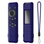 Oboe Silicone Tv Remote Cover Compatible with Samsung Smart Tv Remote 2023 Model TM-2360 E Remote Protective Open Key Case with Lanyard (E-Dark Blue) [Remote NOT Included]