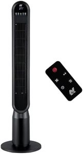 NETTA 44 Inch Tall Tower Fan with Remote Control - Bladeless Oscillating Fan with LED Display & 8-Hour Timer - 4 Speed Settings, 4 Wind Modes - Electric Floor Fan for Home, Kitchen & Office - Black
