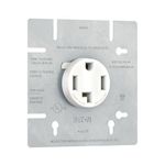 NEMA 14-30R Dryer Receptacle 30 Amp 125/250V 3P4W Power Outlet 30A, White