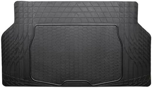 Custom Accessories Armor All 78919 Heavy-Duty Rubber Trunk Cargo Liner Floor Mat Trim-to-Fit for Car, SUV, Van and Trucks, Black