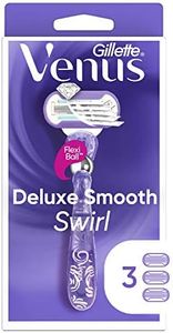 Gillette Venus Deluxe Smooth Swirl Womens Razor Handle + 3 Blade Refills