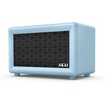 Akai Retro Design Bluetooth Speaker with Built-In Rechargeable Battery, 2 x 12.5 W Speakers, 3.5 mm AUX Input, LED Indicator Light, Blue