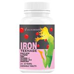 Goa Nutritions Iron Tablets With Folic Acid Vitamin C, B12, lysine, Spirulina & Zinc Supplements As Haemoglobin Builder, Immunity Boosters, Energy For Women Teenager Girls – 60 Chewables (Pack of 1)