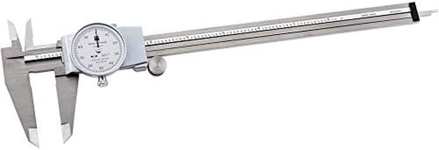 TESA Brown & Sharpe 599-579-8-1 Stainless Steel Dial Caliper, White Face, 0"-8" Range, +/-0.001" Accuracy, 0.001" Resolution, Meets DIN 862 Specifications
