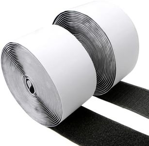 ZCOINS 2in x 16.4ft Self-Adhesive Hook and Loop Strips Tape Roll Heavy Double Sided Sticky Duty Strips Industrial Strength Sticky Fastener Interlocking Fastener (Black)