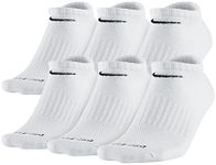 Nike Mens Dri-Fit Cushioned Low-Cut Socks White L