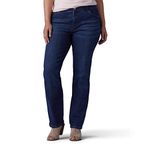 Lee Women's Plus Size Flex Motion Regular Fit Straight Leg Jean, Royal Chakra, 18 Plus