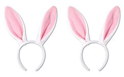 Beistle White Bunny Ear Headbands, Set of 2 – Easter Party Supplies, Halloween Costume Headwear