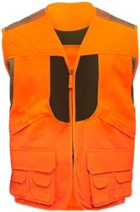TrailCrest by Treel Men's Upland Deluxe Blaze Orange Safety Front Loader High Visibility Vest, 4X
