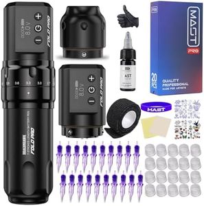 Mast Tattoo Wireless Tattoo Kit Fold Pro Tattoo Pen Machine Gun with 2 Batteries Complete Tattoo Kit Needles Cartridges MY032
