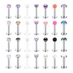 Longita Helix Tragus Earring Studs 16G Stainless Steel Labret Piercing Lip Bars Studs Body Jewellery 6mm