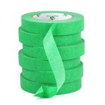 BOMEI PACK Green Masking Tape 24mm x 55yds, 6rolls Green Tape for General Painting