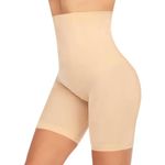 SHAPEMOUR High Waist Shapewear for Women, Body Shaper Shorts with Silicone Grip, No Steel Bones Slimming Panties, Seamless Design Tummy Control Tucker (Skin, S)