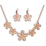 Shining Diva Fashion Italian Designer Gold Plated Jewellery Sets For Women (Rose Gold)(Cmb286)