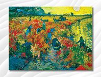 Namaste Home - Canvas Painting - Red Vineyards Vincent Van Gogh - Modern Art - Abstract Art - Canvas Painting for Home and Office (Cotton Canvas, Small Size 19X15 Inches, Multicolor)