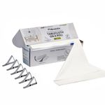 Neatalia White Plastic Table Cover Roll - 54 Inch X 120 Feet - Disposable White Plastic Table Cloth Roll with Slide-Cutter - Great for Parties and Banquets Disposable Tablecloth Rolls | 6 Cover Clips