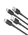 Anker USB C Cable, [2 Pack, 3ft] 310 USB A to USB C Charger Cable, USB A to Type C Charger Cable Fast Charging for Samsung Galaxy Note 10 Note 9/S10+ S10, LG V30 (USB 2.0, Black)