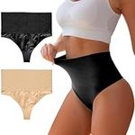 Cinvik Thong Shapewear for Women High Rise Body Shaper Compression Waist Sculpting Core Shaper Slim Thick Thong M