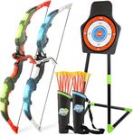 Bow and Arrow Set for Kids, 2-Pack LED Light Up Archery Set with 20 Suction Cup Arrows, Outdoor Toy for Boy Girl Age 4-8 8-12 with Standing Target&2 Quivers, Birthday Kid 5 6 7 8 9 Year Old