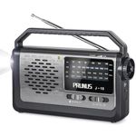 NOAA Weather AM FM Portable Radio with Best Reception,Flashlight, Earphone Jack,Battery Operated Radio by 3X D Cell Batteries or AC Power for ICE Storms Emergency Use,Plug in Wall by PRUNUS J15WB