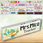 Acrylic Desk Name Plate Personalized for Teacher Custom Teacher Name Plate for Desk Customizable Desk Name Plate Gifts for Men Women Friends Family Teacher