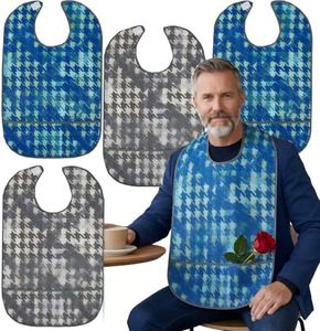 RAXIFU 4 Packs Adult Bibs for Men&Women, Adult Bibs for Eating