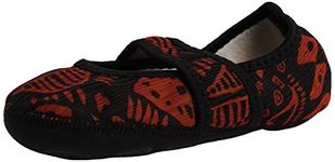 Nufoot Betsy Lou Fuzzies Women's Shoes, Best Foldable & Flexible Flats, Slipper Socks, Travel Slippers & Exercise Shoes, Dance Shoes, Yoga Socks, House Shoes, Indoor Slippers, Red Aztec, Medium