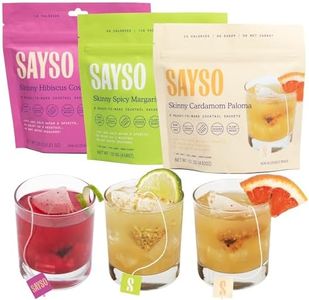 SAYSO Skinny Spicy Margarita, Skinny Hibiscus Cosmo & Skinny Cardamom Paloma Cocktail Tea Bags - - Instant Cocktail or Mocktail Mixers - No Hot Water - Home Bar - Organic Ingredients, 3-Pack