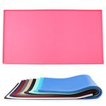 VIVAGLORY Dog Food Mat, Cat Dog Feeding Mat, Waterproof Non-Slip Food Grade Silicone Mat Placemat with Raised Edge, Anti-Messy Pet Bowl Mat for Food and Water, Pink, L(60x40cm)