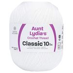 Aunt Lydia Crochet Cotton Jumbo White 1 Pack of Crochet - Cotton - Size 10-2730 Yards - Knitting/Crochet