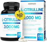 L Citrulline 3000mg Supplement (240 Capsules) Support L Arginine & Nitric Oxide Pills - Stamina, Endurance, Performance for Workouts - NO Supplements for Men - Gluten Free, Non-GMO, Vegan Capsules