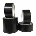 CHUANGSEED 5Pack Black 50mm x 27.4m Black Cloth waterproof gaffer tape Black duct Tape adhesive cloth repair tape Heavy Duty for Repairing, Sealing Adhesive Tape