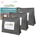 Moso Natural Air Purifying Bag 300g (10.58oz) Premium Bamboo Charcoal Odor Absorber for Home & Pet | Closet Odor Eliminator & Small Room Deodorizer | Charcoal Bags Last 2 Years | Unscented (3 Pack)