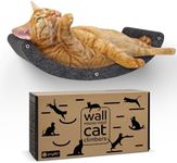 Cat Wall Hammock by Pryde Pets, Perch and Cat Shelf for Wall - 100% PET Felt, Sustainable - Modular Floating Shelf for Cats, Indoor/Outdoor Cat Furniture (Charcoal)