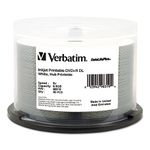 Verbatim DVD+R DL 8.5GB 8X DataLifePlus White InkJet Printable, Hub Printable, 50 Disc Spindle 98319