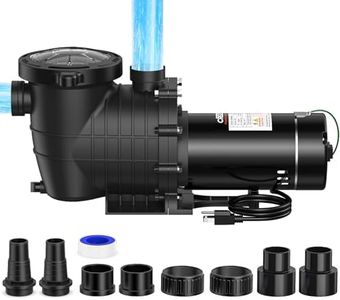 CrestWave 2 HP In/Above Ground Pool Pump, 6816GPH High Flow Self-Priming Pump, Dual Voltage 115V/230V, Low Noise Heavy Duty w/Large Strainer Basket, 3-Size Connectors (1.5", 2", 1.25"-1.5")