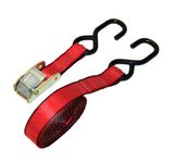 Everest S1018 Red 1-Inch x 15-Feet Standard Cam Buckle Tie Down with S-Hook