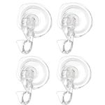 4 Pack Suction Cup Hooks Strong, Max 6lb, Removable Reusable Window Glass Door Transparent Heavy Duty Suction Holder Bathroom Shower Wall Suction Cup Hangers.