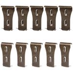 10pcs Brick Hook Clips, Steel Brick Hooks for Hanging Outdoors Heavy Duty Brick Wall Hooks No Drill for Pictures Lights Wreaths Hanger Fits 2.25-2.45 Inch High Bricks (Bronze)