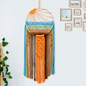 Sun Wall Decor Dream Catcher - Macrame Wall Hanging Sunrise Wall Art, Large Boho Dreamcatchers Woven Tapestry, Rustic Colorful Room Decor for Bedroom Living Room Nursery (Sunrise)