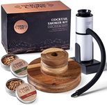 Smoky Crafts Acacia Whiskey Smoker Kit with Smoke Gun for Cocktails and Wood Chips (Apple & Cherry) - Cocktail Smoker Kit – Drink Smoker Infuser Kit (Torch Not Required)