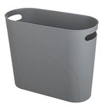 zoocatia Small Trash Can Garbage Can Container Bin with Handles 3 Gallons Plastic Wastebasket for Bathrooom, Bedroom, Office, Kitchen, Laundry Room, Dorm Room - Grey