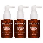 Soulflower Hair Growth Redensyl Tetragain Serum,Rosemary Oil,3% Redensyl,4% Anagain,Caffeine,Melanogray,Biotin,Rice Water,Anti Hair fall,Clinically Tested on Real people,Unisex|Pack of 3 30 ml each