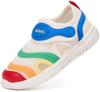 KATETU Toddler Sandals for Boys and Girls, Closed Toe Kids Sandals with Breathable Mesh, Lightweight Non Slip Outdoor Walking Shoes for Summer Beach Playground