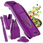 Börner Mandoline Slicer V5 (Plus Set) • Adjustable Vegetable V-Slicer with Extra Accessories + Peeler • Kitchen Slicer for Slices, Strips, Dices • Stainless Steel V-Blade • Color: Purple