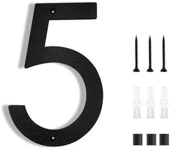 8 Inch House Numbers for Outside Modern | Large Floating Black House Numbers | Address Numbers/Door Garage Gate |911 Visibility Signage (5)